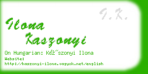 ilona kaszonyi business card